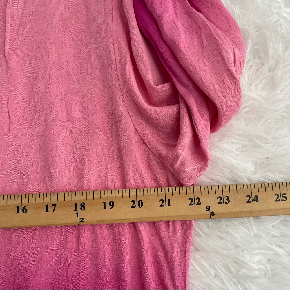 Chicos Womens Pink Textured Ombre Top Size Large 12 Pullover 3/4 Tab Sleeve - Picture 4 of 7
